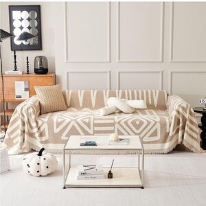 Cream Boho Reversible Sofa Cover